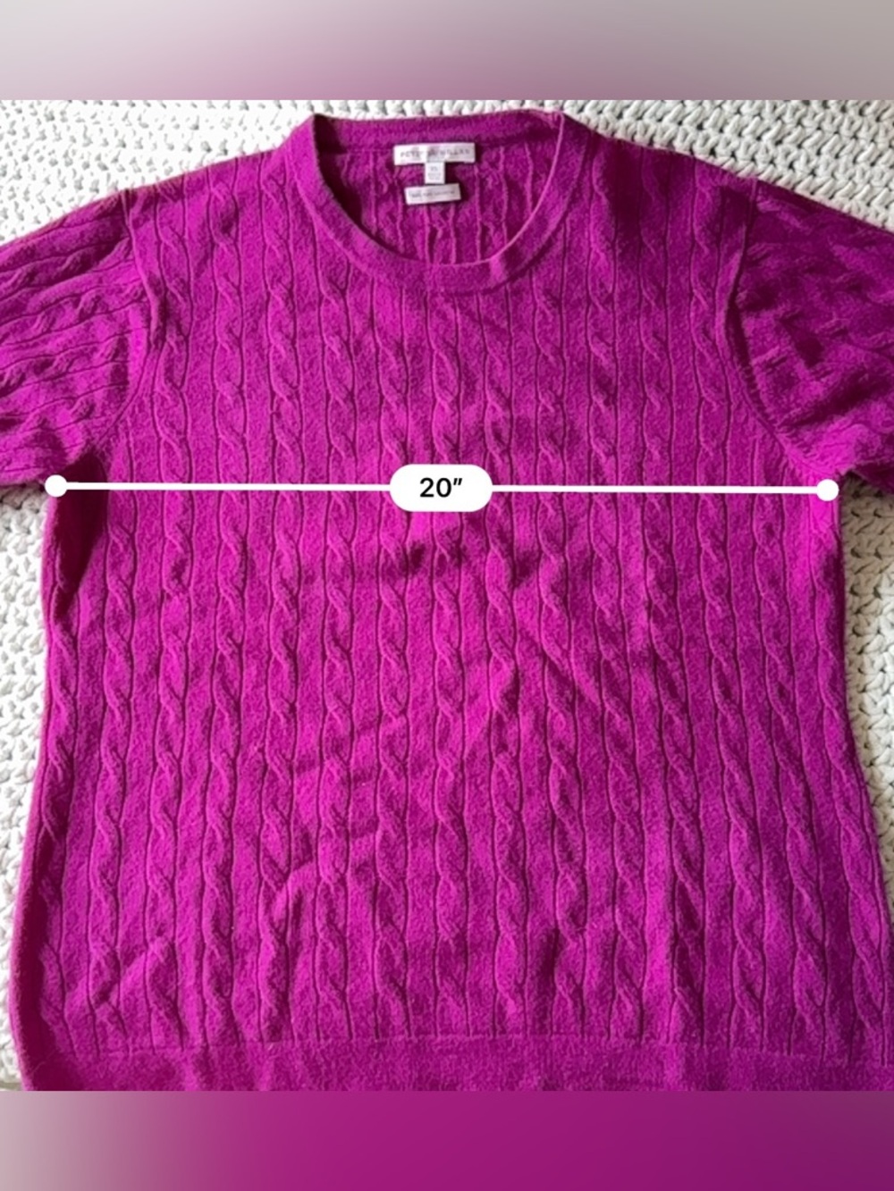 Peter Millar 100% Cashmere Cable Knit Sweater Pink Crewneck XL - Picture 5 of 7